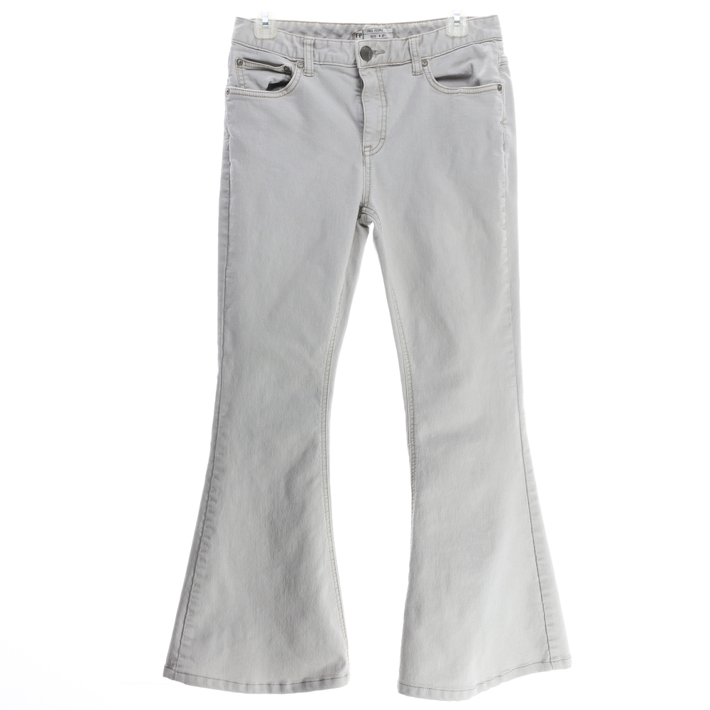 Free People Flare Bottom Jeans Women 27 Gray Cotton/Polyester/Spandex